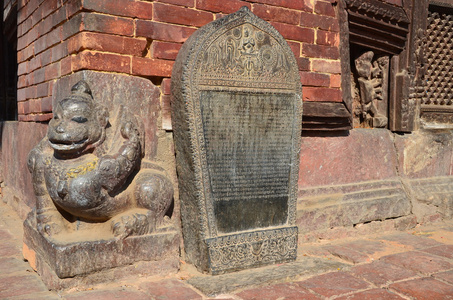 尼泊尔，帕坦 印度教的寺庙，杜巴广场附近的雕塑