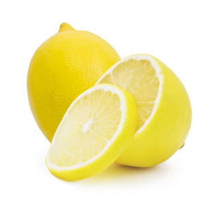 成熟的柠檬。在白色背景上孤立