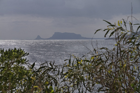 西西里的海岸线和 mongerbino 海角