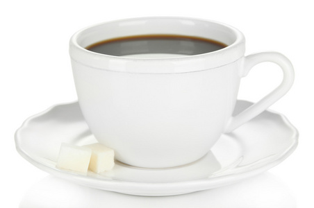 咖啡杯子上白色隔离