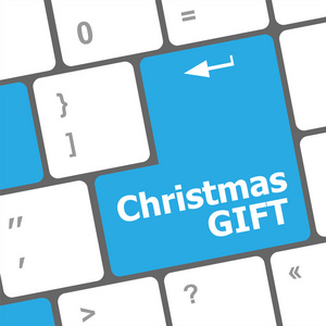 计算机键盘键与圣诞礼物的话