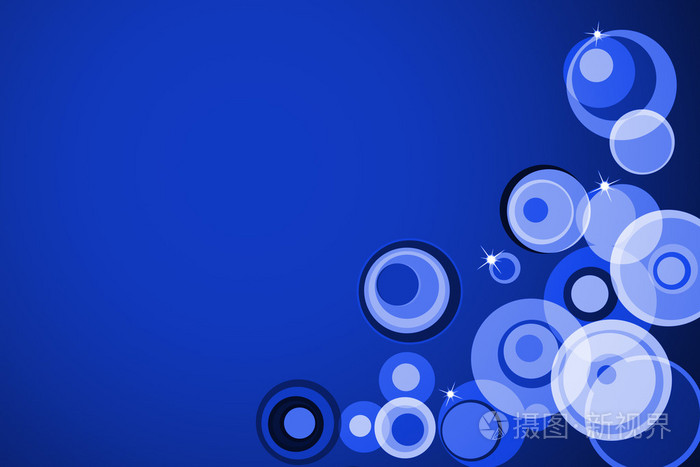 抽象的圆圈,在明亮的蓝色背景