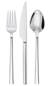 叉 勺子和刀上白色孤立。矢量图