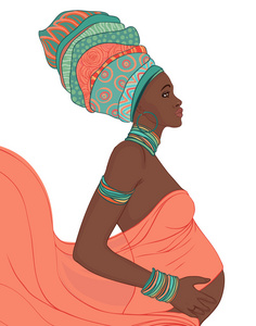 非洲裔美国母亲怀孕