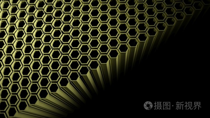与3d 蜂巢在黑色的背景