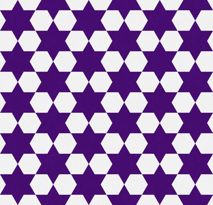 深色的紫色和白色六边形图案纹理的织物酒泉