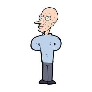 卡通秃头的男人图片