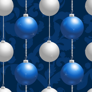 蓝色和银色圣诞球