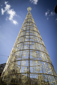在马德里太阳门广场的圣诞树