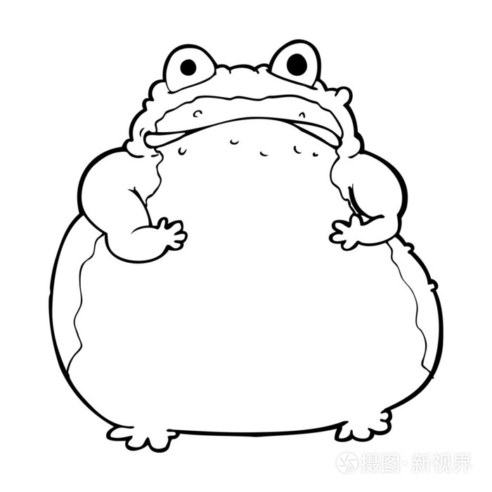 卡通肥蛤蟆插画-正版商用图片1edeh6-摄图新视界