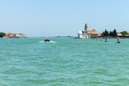 威尼斯，意大利。威尼斯泻湖，群岛的视图