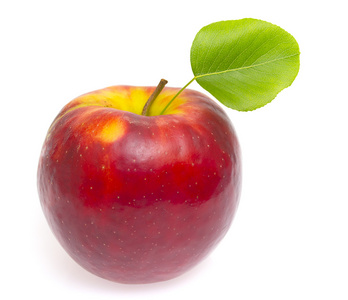 熟透的红苹果，在白色背景上孤立
