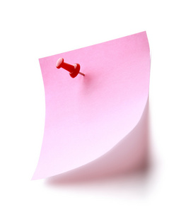 分离出的白色背景上的粉红色纸注意