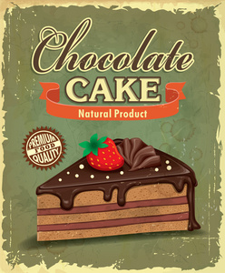 老式的巧克力蛋糕海报设计