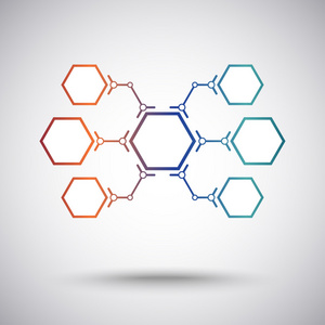 用户连接的概念。渐变红蓝