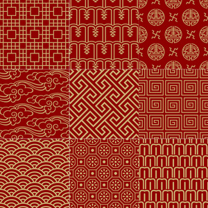 无缝的传统吉祥中国网格模式