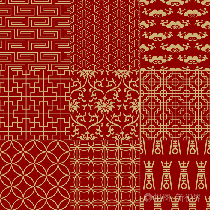 无缝的传统吉祥中国网格模式