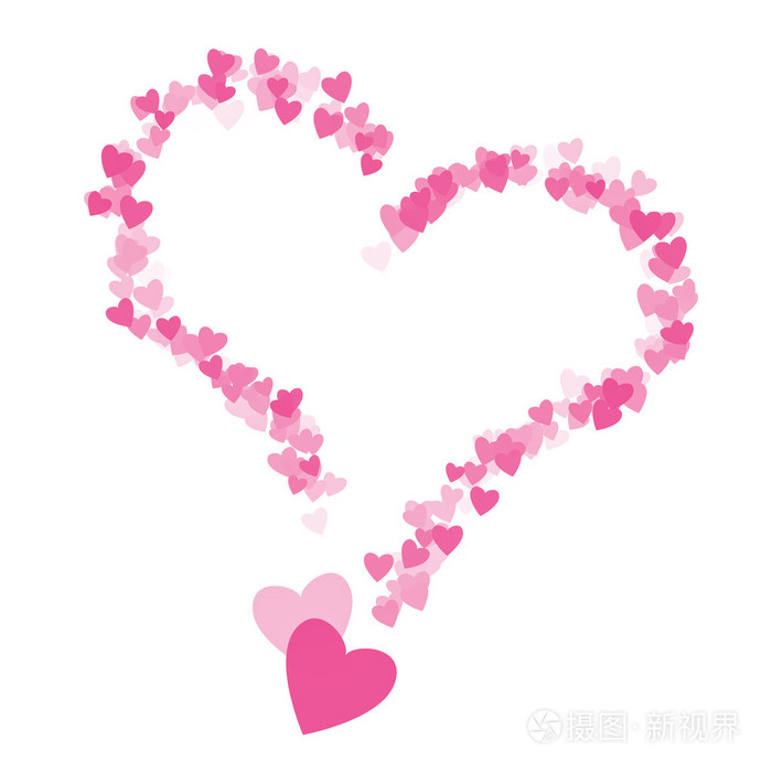两个问号的心中形成一个心的形状