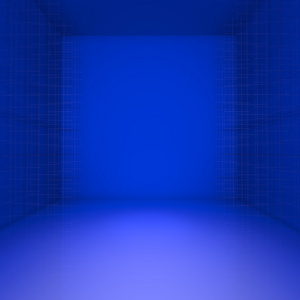 抽象的蓝色空房间
