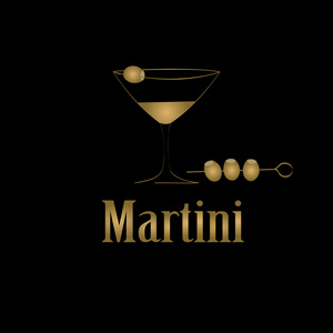 马提尼玻璃设计菜单背景