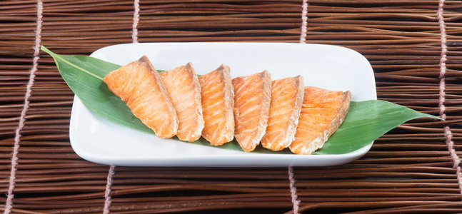 日本料理。煎的鱼的背景