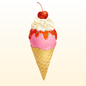 草莓冰淇淋蛋筒
