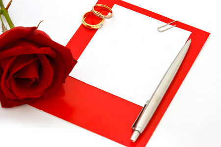 你的文字或信息的空白邮件签收的玫瑰花