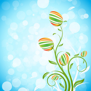 复活节背景与装饰的蛋