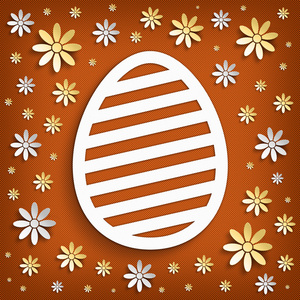 快乐的复活节贺卡白色的复活节彩蛋和鲜花