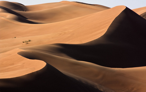 迪拜沙漠中与美丽 sandunes
