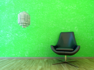 室内场景绿墙的椅子图片