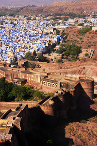 从 mehrangarh 堡，印度的焦特布尔市