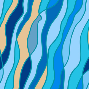无缝的抽象的蓝色的波浪的背景