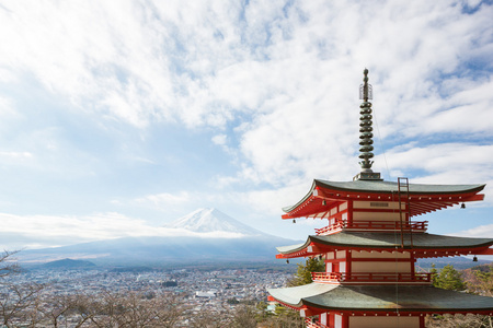 红塔与山富士风景