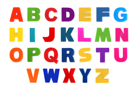 写在五彩塑胶孩子字母的字母表图片