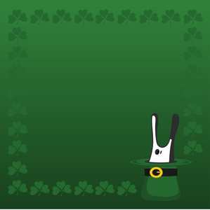 三叶草和那顶绿色的帽子的兔子