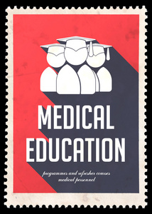 在平面设计中的红色的医学教育图片