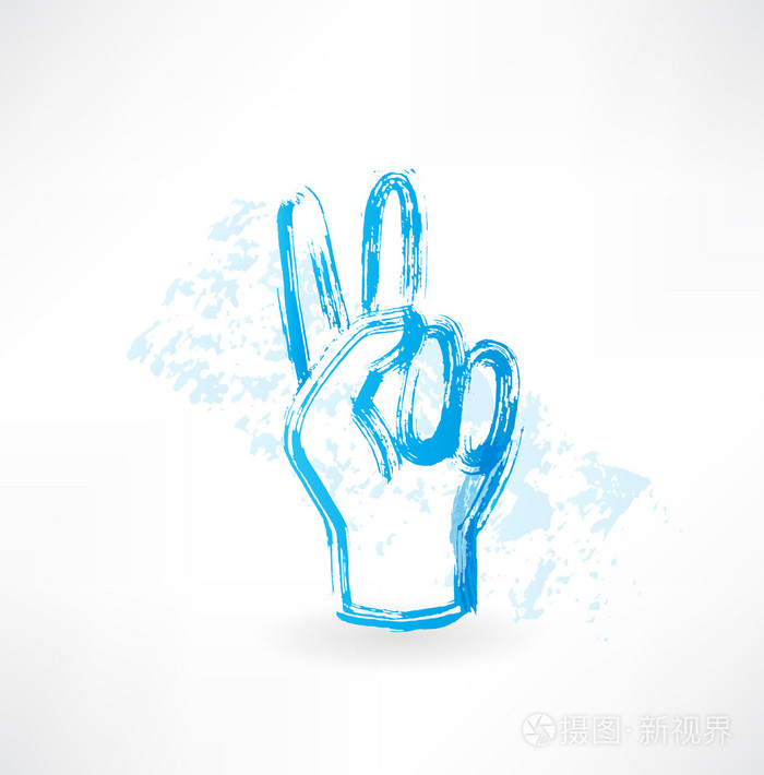 胜利的手指grunge图标