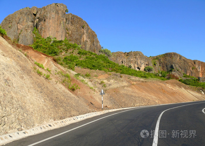 在山区公路关闭.非洲埃塞俄比亚
