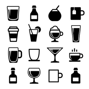 酒类及饮料的图标集图片