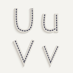 资本和小写字母 u v