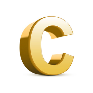 3d 金色字母 c