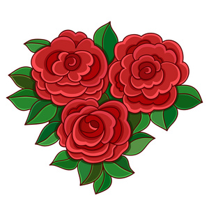 红玫瑰叶子上孤立的白色背景