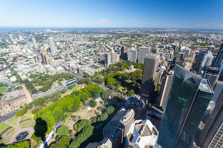 悉尼的目光投向了海德公园的鸟瞰图