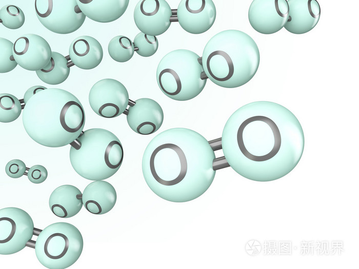 氧分子的 3d 模型