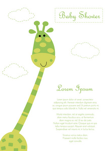 婴儿会。绿色长颈鹿