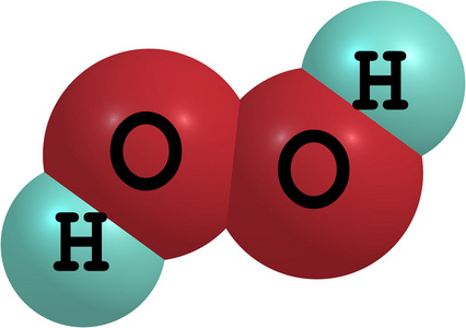 过氧化氢 h2o2 分子结构上白色孤立