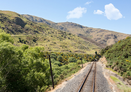 铁路轨道了丹尼丁峡谷新西兰图片
