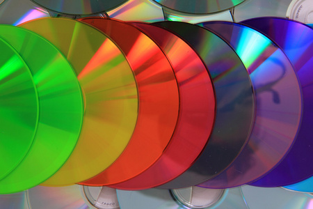 色彩的 cd 和 dvd 的背景