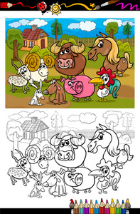 卡通图画书农场动物
